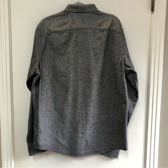 Untuck it Librando grey herringbone tweed button front shirt size L tall EUC - Picture 5 of 8